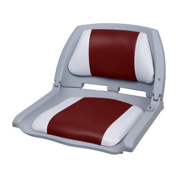 [pro.tec]® Asiento de barco / silla de barco - plegable y tapizado [rojo- blanco] piel sintética