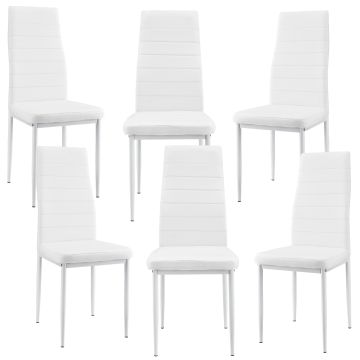 Set de 2 sillas de comedor Lidköping con respaldo alto tapizada cuero sintético mate 96x43x52 cm - Varios colores  [en.casa]