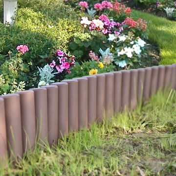 [casa.pro] Empalizada para jardín - Set de 80 unidades - separadores para césped - marrón Longitud 2160cm
