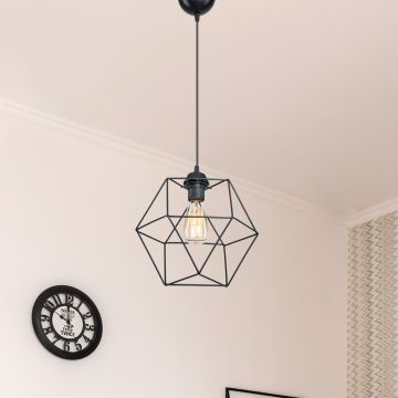 Lámpara colgante Bebington 1 x E27 20 W metal 28 x 28 cm negro [lux.pro]