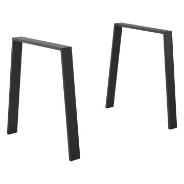 Juego de 2x patas de mesa Kraftisried - 55 - 70 x 72 cm - Acero - Negro mate [en.casa]
