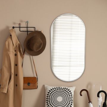Espejo de pared ovalado Picciano aluminio - 40x80cm o 30x60cm - En diferentes colores [en.casa]