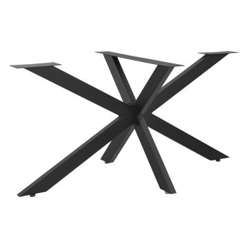 Pata de mesa Oberau en forma de estrella acero y hierro 85 x 85 x 71 cm - Negro mate [en.casa]