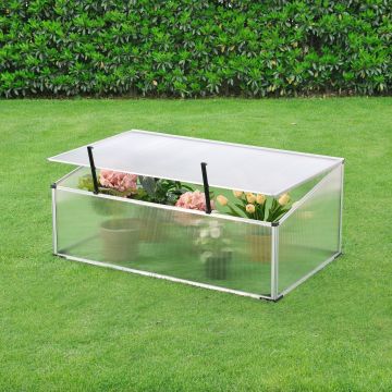 Invernadero de Jardín Exterior - 100 x 60 cm Aluminio / Policarbonato Transparente [en.casa]®