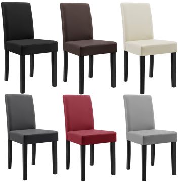 6 x sillas tapizadas de cuero sintético patas de madera 90x42x48 cm 6 colores diferentes para escoger [en.casa] 