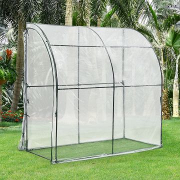 Invernadero de jardín Juta acero PVC 100x200x215 cm transparente [en.casa]
