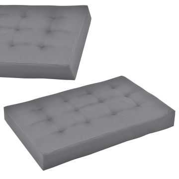[en.casa] 1x cojín de asiento para sofá de palés [gris claro] cojín de europalé  tapizado para interior / exterior 