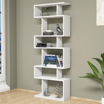  Librería Brovst de 6 niveles aglomerado 157 x 60 x 20 cm blanco [en.casa]