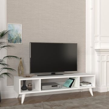 Mueble de salón TV Sottunga aglomerado 120 x 35 x 40 cm - Blanco [en.casa]