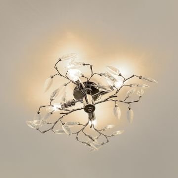 Lámpara de techo - cromo - Kira - (4xE14) Iluminación interior - diseño de hojas [lux.pro]