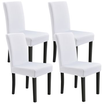 [neu.haus] Set de 4 x funda para silla material extensible y elástico para diferentes tamaños de sillas - en color blanco