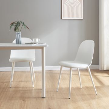 Juego de 2 sillas de comedor Kangasala tapizado cuero sintético plástico y metal 81 x 45 x 52 cm - Varios colores [en.casa]