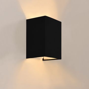 Lámpara de pared Schwerin moderna 1x E27 60 W textil de lino 20 x 16 x 13 cm - Negro [lux.pro]