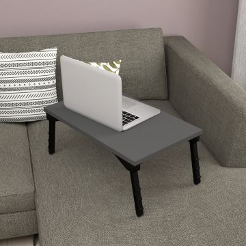 Mesa para portátil Vadsø plegable aglomerado / plástico 24 x 60 x 36 cm antracita [en.casa]
