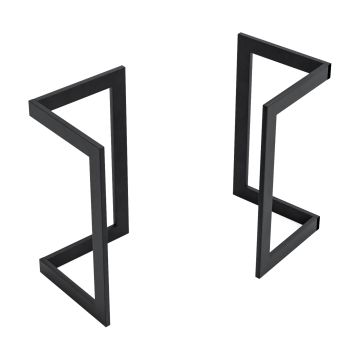 Set de 2 patas de mesa Kaskinen forma de V acero 72x40x39cm - Negro [en.casa]