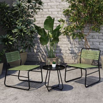 Set de muebles de jardín Brienza poliratán Ø45x45 cm - Verde/Negro [casa.pro]