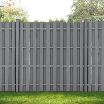 Valla de jardín - WPC - 185 x 193 cm -- Elemento de valla - Compuesto de Madera-Plástico - Gris o Marrón [neu.holz]