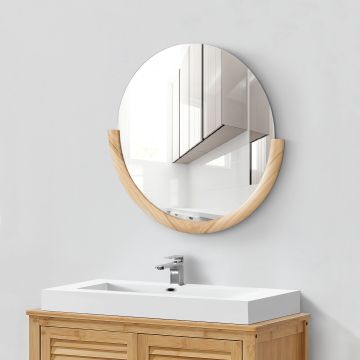 Espejo de Pared Atri Redondo Elegante Eucalipto 61 x 64 cm - Color natural [en.casa] 