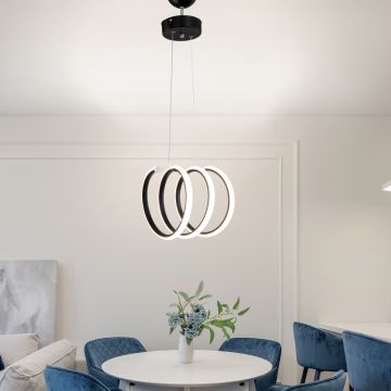 Lámpara colgante Dunfermline con 210 LED 34 W aluminio 21 x 27 cm negro / blanco [lux.pro]