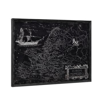 [art.work] Cuadro de pared - imagen sobre placa de aluminio - enmarcado 60x80cm - Mapa de Europa