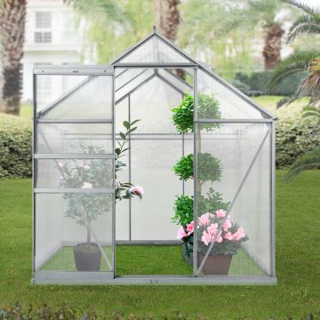 Invernadero de jardín Oisterwijk en policarbonato en diferentes tamaños transparente [en.casa]