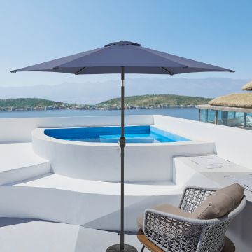 Sombrilla terraza exterior Altino con articulación acero Ø 270 x 235 cm - Azul marino [casa.pro]