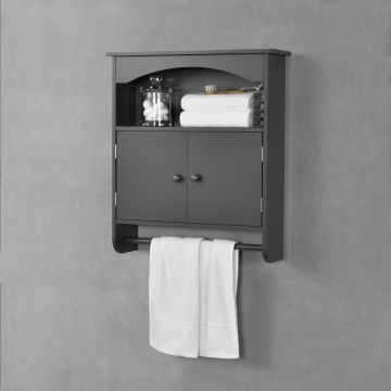 Mueble de pared para Baño Graz - 62x53x16 cm Con toallero Barra MDF En diferentes colores [en.casa]®
