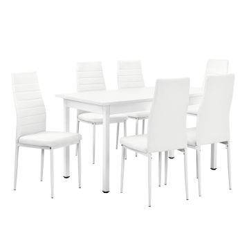 Set de comedor moderno con mesa y 6 sillas Bjerkvik - color a elegir 