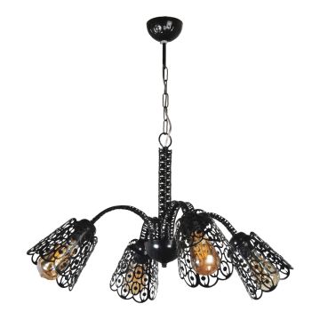Lámpara colgante Garforth 4 casquillos E27 60 W metal 70 x 68 x 68 cm - Negro [lux.pro]