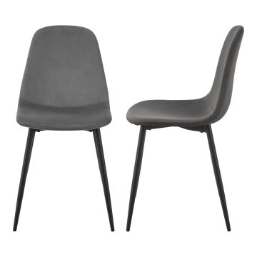Juego de 2 sillas de comedor Nöstach terciopelo y acero 87 x 44 x 51 cm - En diferentes colores [en.casa]