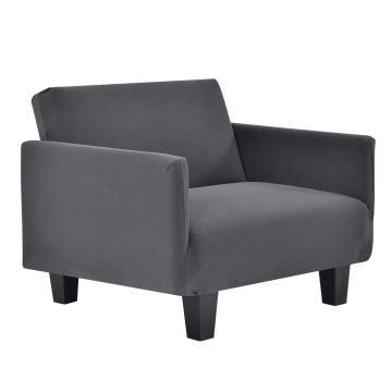 [neu.haus] Funda de sillón gris oscuro para sillón de 70-120 cm de ancho - funda para mueble extensible, material elástico 