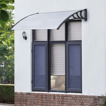 Marquesina  exterior para Puertas Mellerud protección policarbonato / plástico - En diferentes medidas y colores [en.casa]