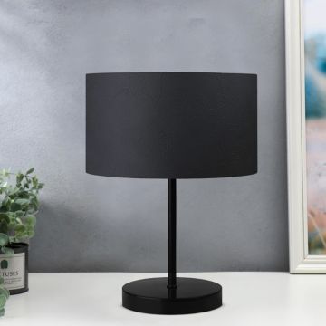 Lámpara de mesa Margate 1xE27 20 W metal/PVC 13 x Ø 24 cm negro / antracita [lux.pro]