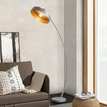 Lámpara de pie Stafford moderna 1x E27 60 W metal 159 x 75 x 35 cm - Gris [lux.pro]