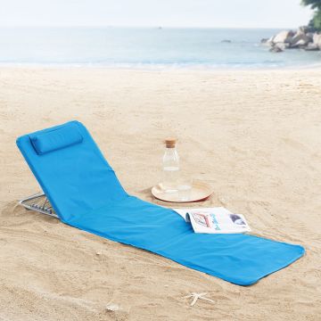 Set de 2 esterillas de playa Cellorigo con respaldo 160 x 49 cm azul [en.casa]