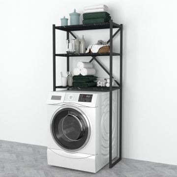 Estantería alta para lavadora Askersund aglomerado/metal 160 x 66 x 34 cm varios colores [en.casa]