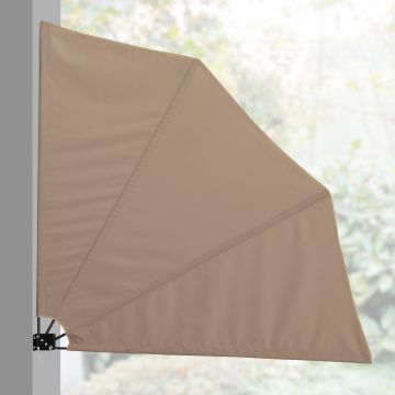 [casa.pro] Toldo lateral para balcón (beige)(160 x 160 cm) plegable - para proteger y privacidad