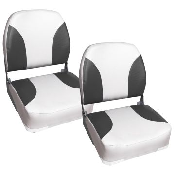 2 x asientos del barco tapizados gris / blanco plegables [pro.tec]® 