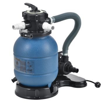 Filtro de arena con Bomba 400 W Diámetro del filtro 30 cm  Válvula con 5 funciones Azul [pro.tec]®