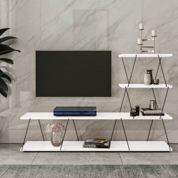 Mesa de TV Båtsfjord con estantes aglomerado 150x30x93cm - En diferentes colores [en.casa]