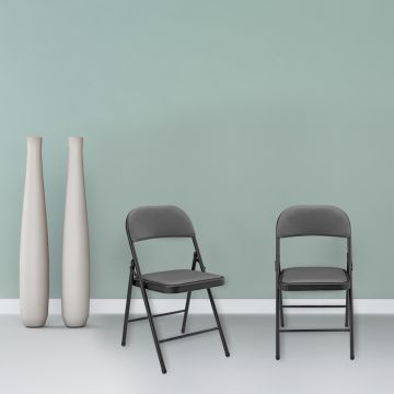 St de 6 sillas de oficina Asientos de conferencia cuero sintético/metal 46 x 80 x 50 cm - Gris [pro.tec] 