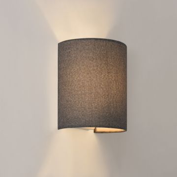 Lámpara de Pared Brüssel - 20 x 17,5 x 13 cm - Luz bidireccional - Tela - Gris [lux.pro]