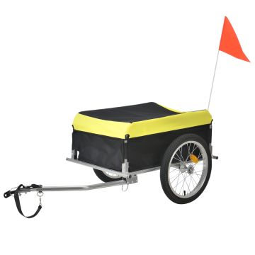 Remolque de Bicicleta para el Transporte de Equipaje y Perro Amarillo y Negro [pro.tec]® 