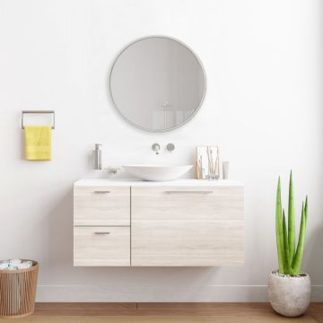 Espejo de pared para el baño Modugno aluminio redondo Ø 50 cm blanco [en.casa]