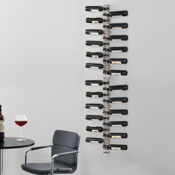 Botellero Pfalz estantería mural para 6/12/24 botellas de vinos acero en diferentes medidas plateado [en.casa]