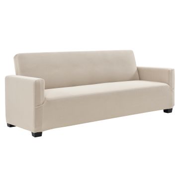 [neu.haus] Funda de sofá color arena para sofá de 140-210 cm de ancho - funda para mueble extensible, material elástico 