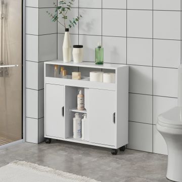 Mueble de baño Lumijoki Carrito 71 x 70 x 20 cm aglomerado - blanco o gris oscuro [en.casa]