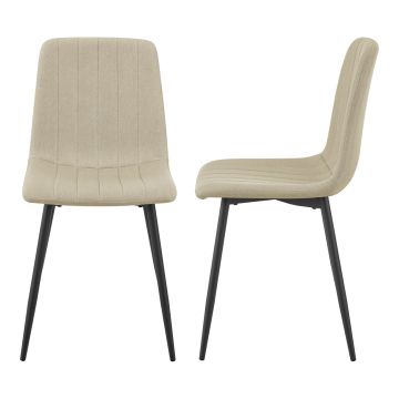 Juego de 2 sillas de comedor Elsern tela (100% poliéster) y acero 89 x 43 x 51 cm - En diferentes colores [en.casa]