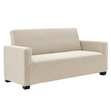 [neu.haus] Funda de sofá color arena para sofá de 120-190 cm de ancho - funda para mueble extensible, material elástico 