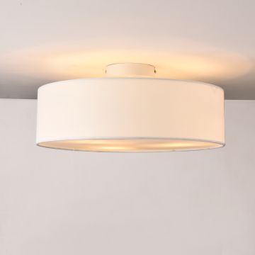 Lámpara de techo Omaha Redonda - 3xE27 - 17 x Ø 45 cm - Plástico/Organza - En diferentes colores [lux.pro]